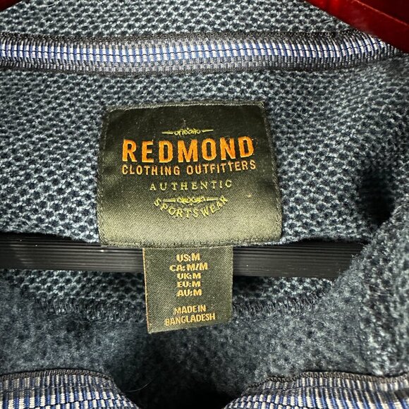 Redmond Sweater Mens Medium 1/4 Zip Blue Textured Knit Pullover Long Sleeve - Picture 5 of 8